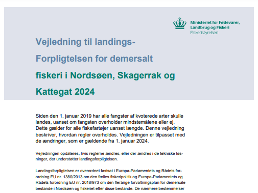 Vejledning til landingsforpligtelsen for små pelagiske arter og industrifiskeri i Nordsøen, Skagerrak og Kattegat 2024