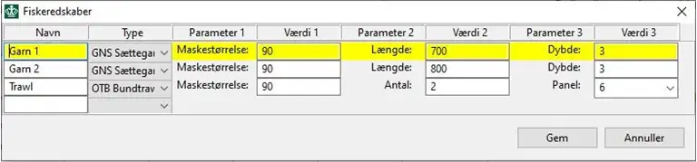 Vejledning til registrering af fiskeredskaber - sk&aelig;rmprint fra eLog
